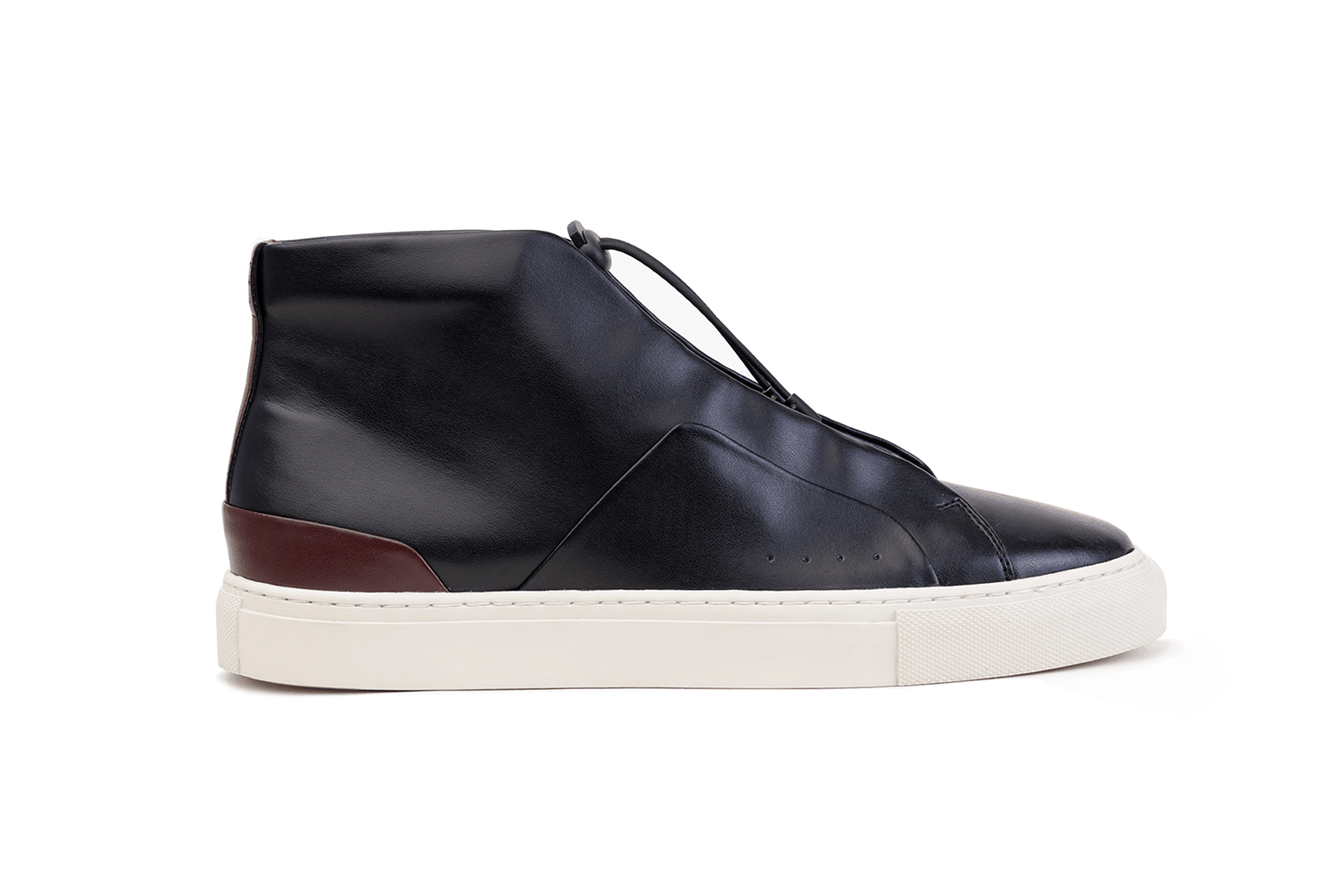 Moral Code Fuji Men's Vegan High Top Sneaker - #color_black-red