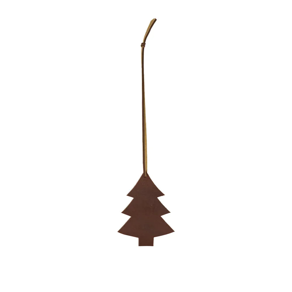 Brown Christmas tree-shaped ornament on a white background