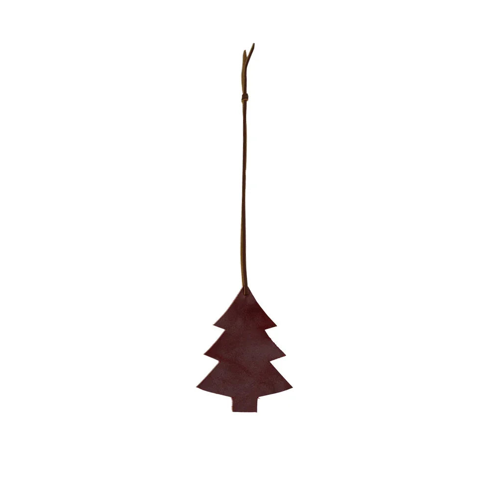 Decorative brown tree-shaped ornament on a white background