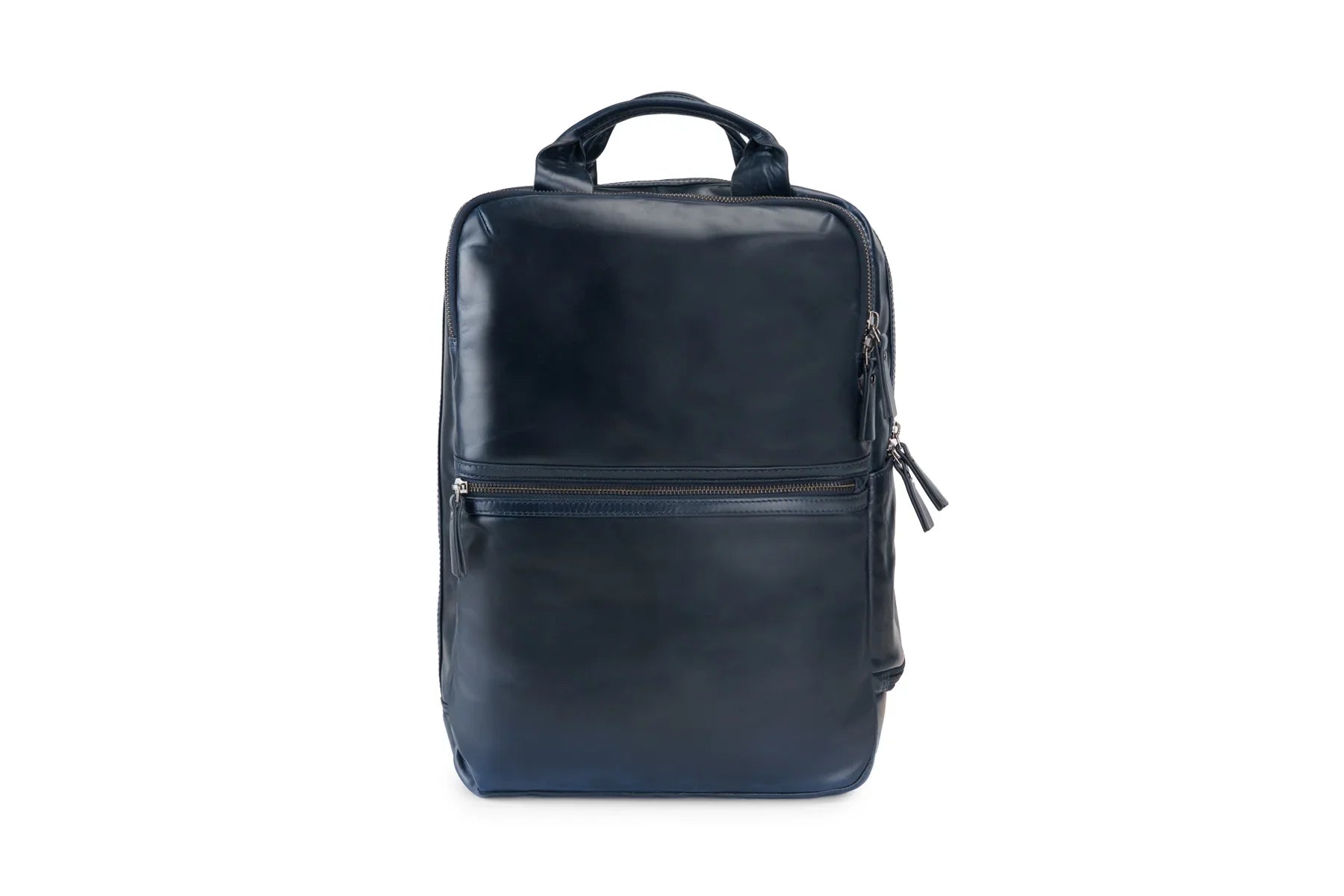 Black leather backpack
