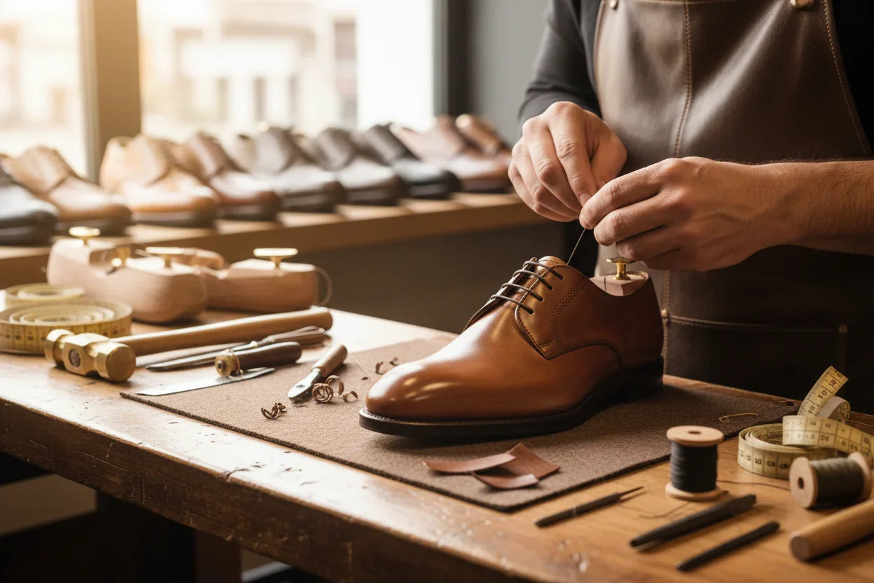 our guarantee image in which a shoe is in making without any text