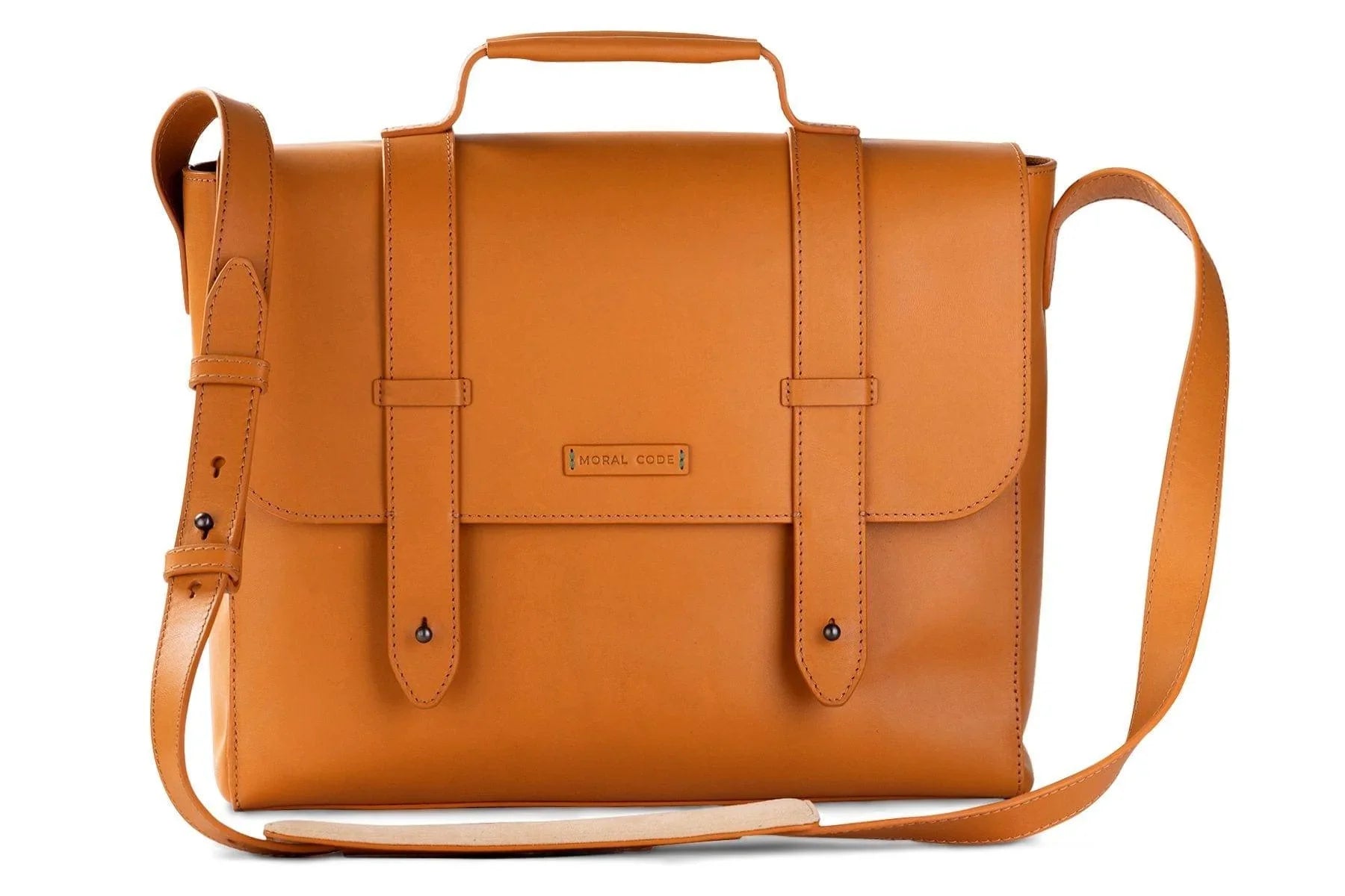 Moral Code Finley Messenger Bag -Black-Messengers #color_cognac