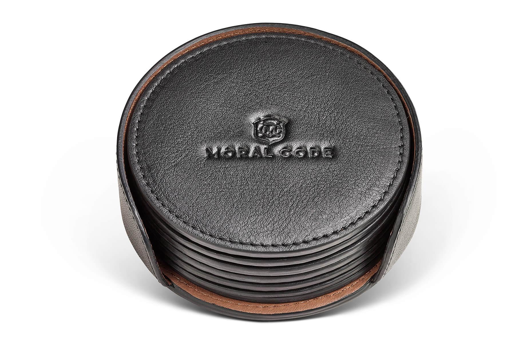 Moral Code Coaster -Black Leather-