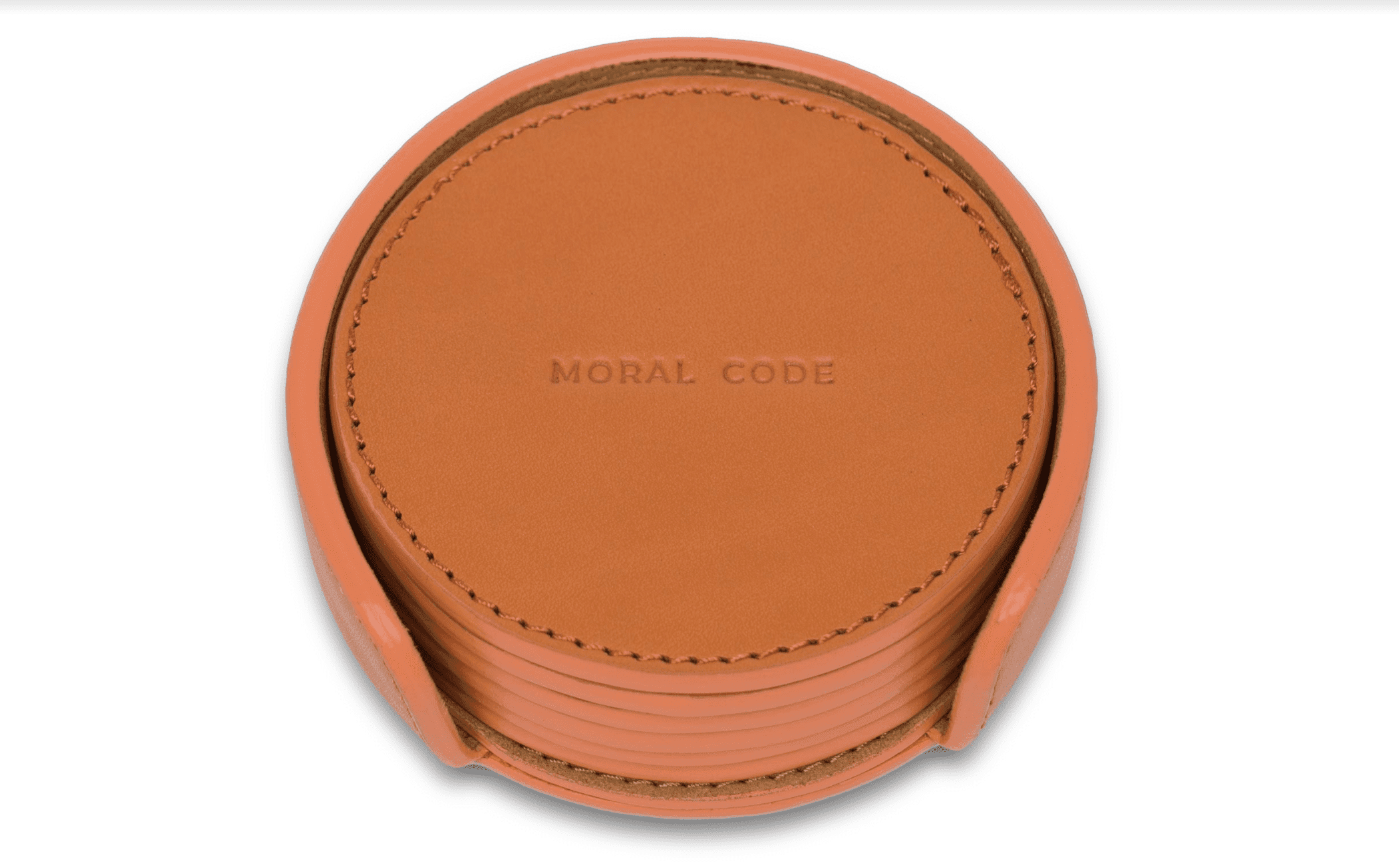 Moral Code Barva Coasters -Cognac Leather-