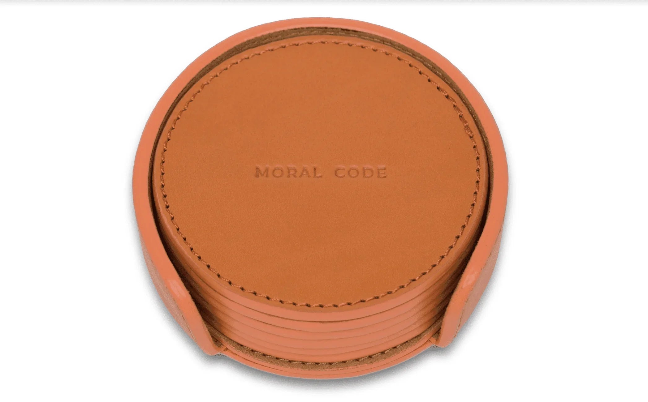 Moral Code Barva Coasters -Cognac Leather-