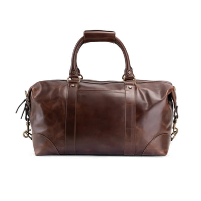 Brown leather duffel bag 