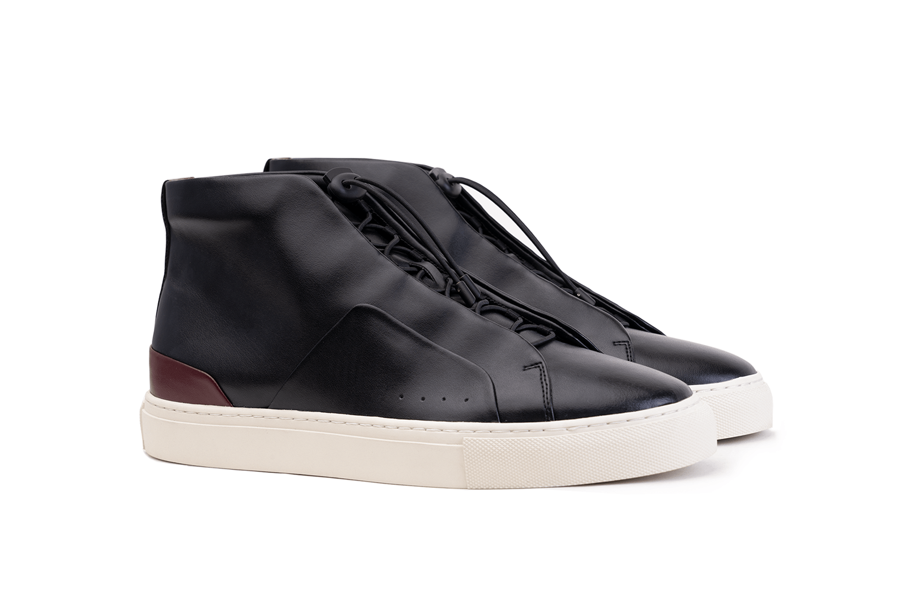 Moral Code Fuji Men's Vegan High Top Sneaker -Black/Red-8