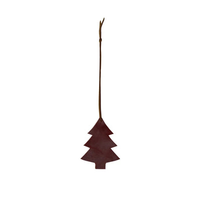 Decorative brown tree-shaped ornament on a white background
