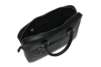 Moral Code Archie Briefcase -Black Leather-