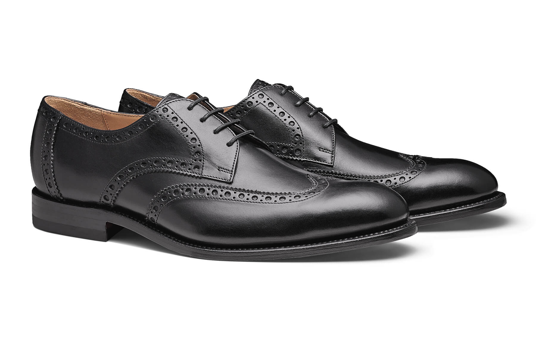 Moral Code Holden Wingtip Dress Shoe -Black Leather-9W