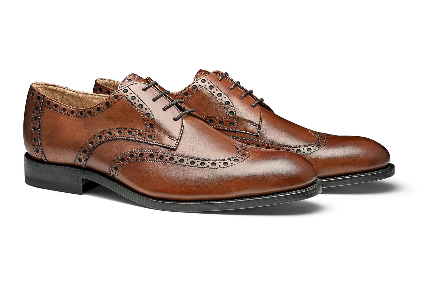 Moral Code Holden Wingtip Dress Shoe -Cognac Leather-7M