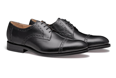 Moral Code Newton Cap Toe Dress Shoe -Black Leather-8M 