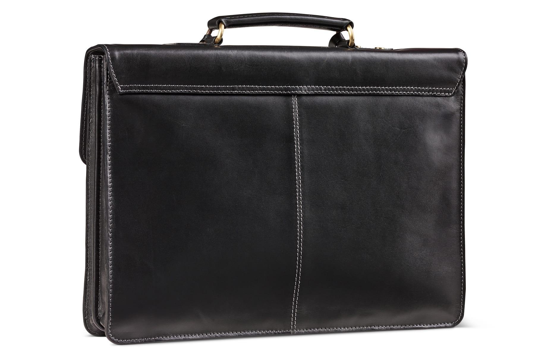 Moral Code Aspen Briefcase -Black Leather-