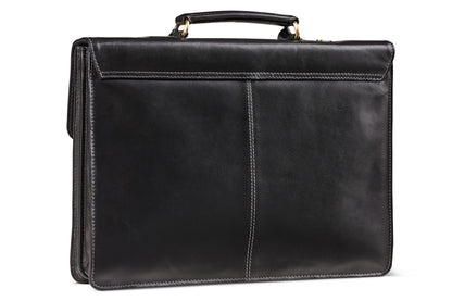 Moral Code Aspen Briefcase -Black Leather-