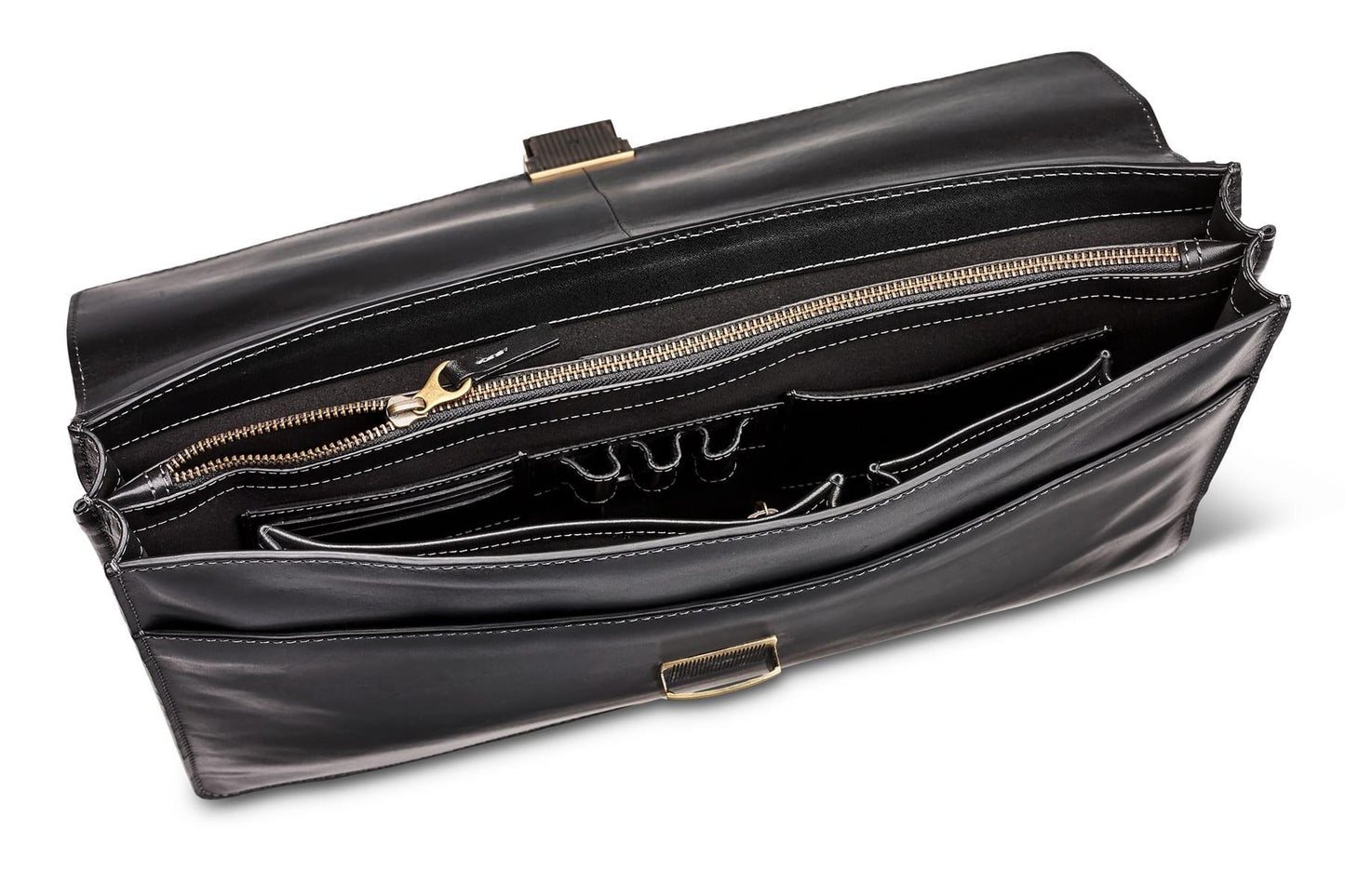 Moral Code Aspen Briefcase -Black Leather-
