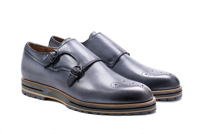 Moral Code Gunnar Men's Double-Strap Monk Dress Shoe -Ice Blue-9