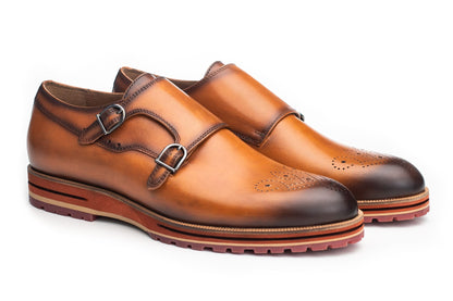 Moral Code Gunnar Men's Double-Strap Monk Dress Shoe -Saffron-8