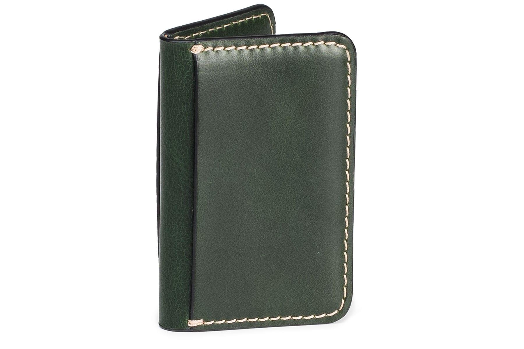 Moral Code Title Card Case -Green Leather- 