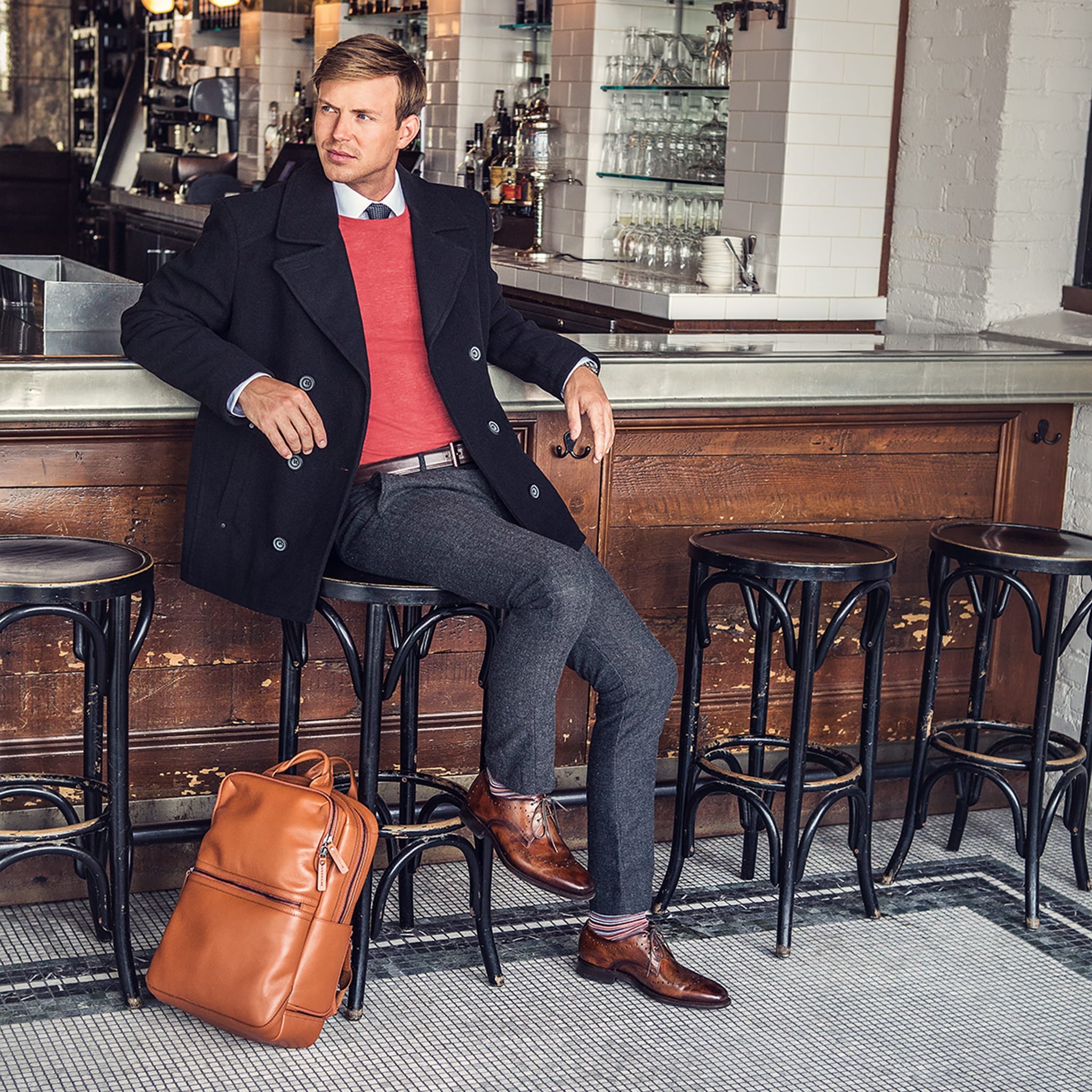 Business casual with store brown shoes